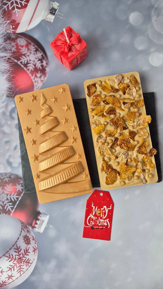 Tablete Árvore de Natal com Estrelas Gold crocante