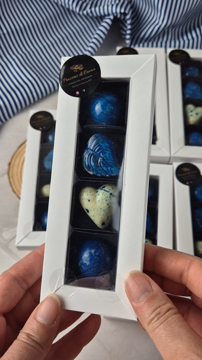 Caixa 4 bombons recheados pintados à mão