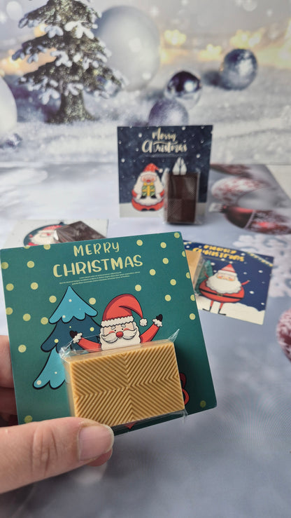 Mini tablete Peanut Caramel com cartão de Natal