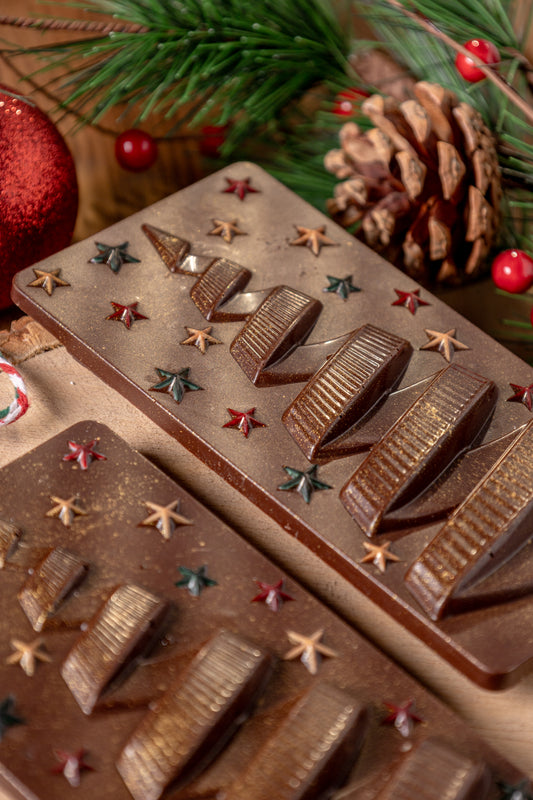 Tablete Árvore de Natal com Estrelas leite Nuts